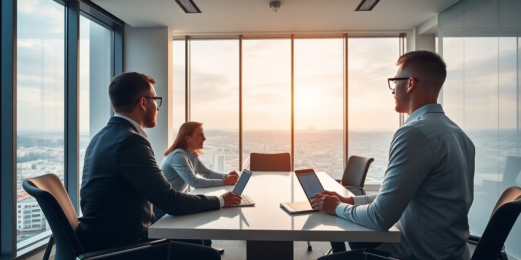 Team collaboration in a modern office setting in Malta.