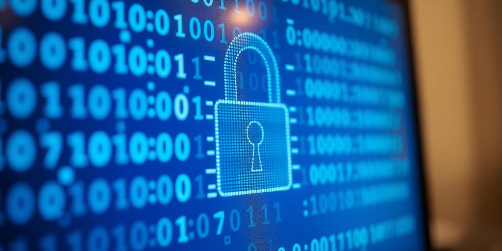 Digital lock on computer screen illustrating security measures.