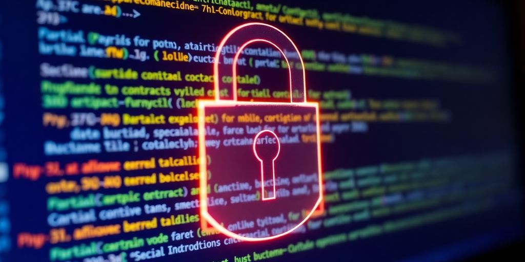 Close-up of coding screen for smart contract development.